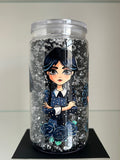 Goth Girl Snow Globe Tumbler - 16oz Diamond Filled Cup