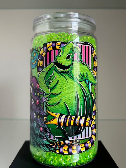 Spooky Romance Snow Globe Tumbler - 16oz Diamond Filled Cup