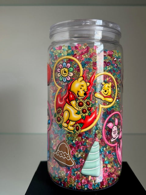 Hundred Acre Snow Globe Tumbler - 16oz Diamond Filled Cup