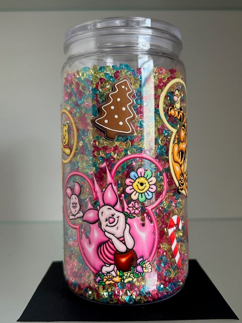 Hundred Acre Snow Globe Tumbler - 16oz Diamond Filled Cup